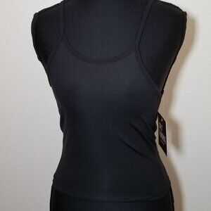 Cult Favorite Womens Crop Tank Top Small Black Activewear Loungewear Casual NWT